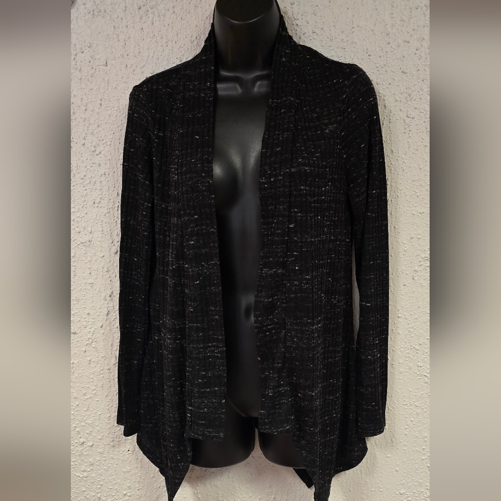 AB Studio Charcoal Open Front Cardigan